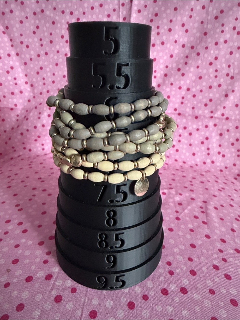 Plunder Beaded Stretch Bracelet Set in Cream and Gold Tones